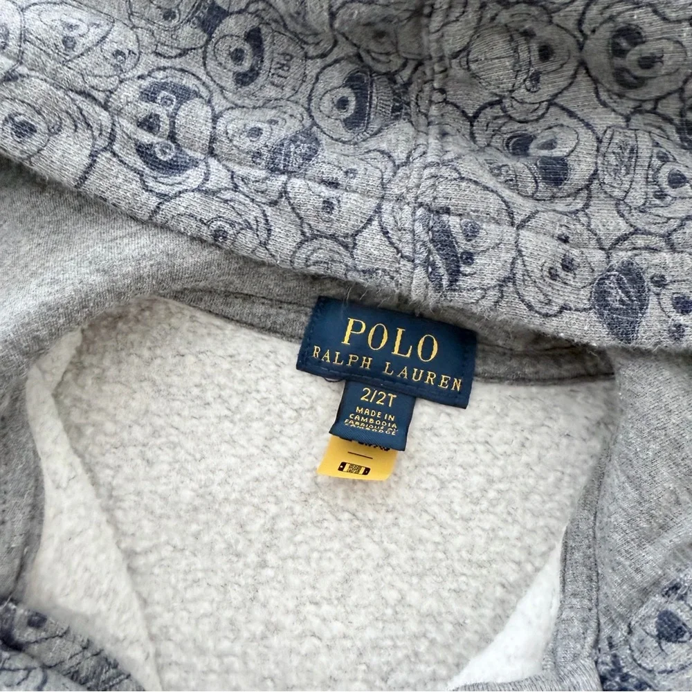 Ralph Lauren Toddler Bear‎ Print Zip hoodie jacket 2T